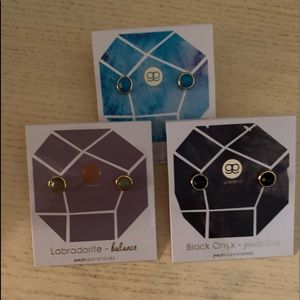 Set of 3 Gorjana gemstone earrings